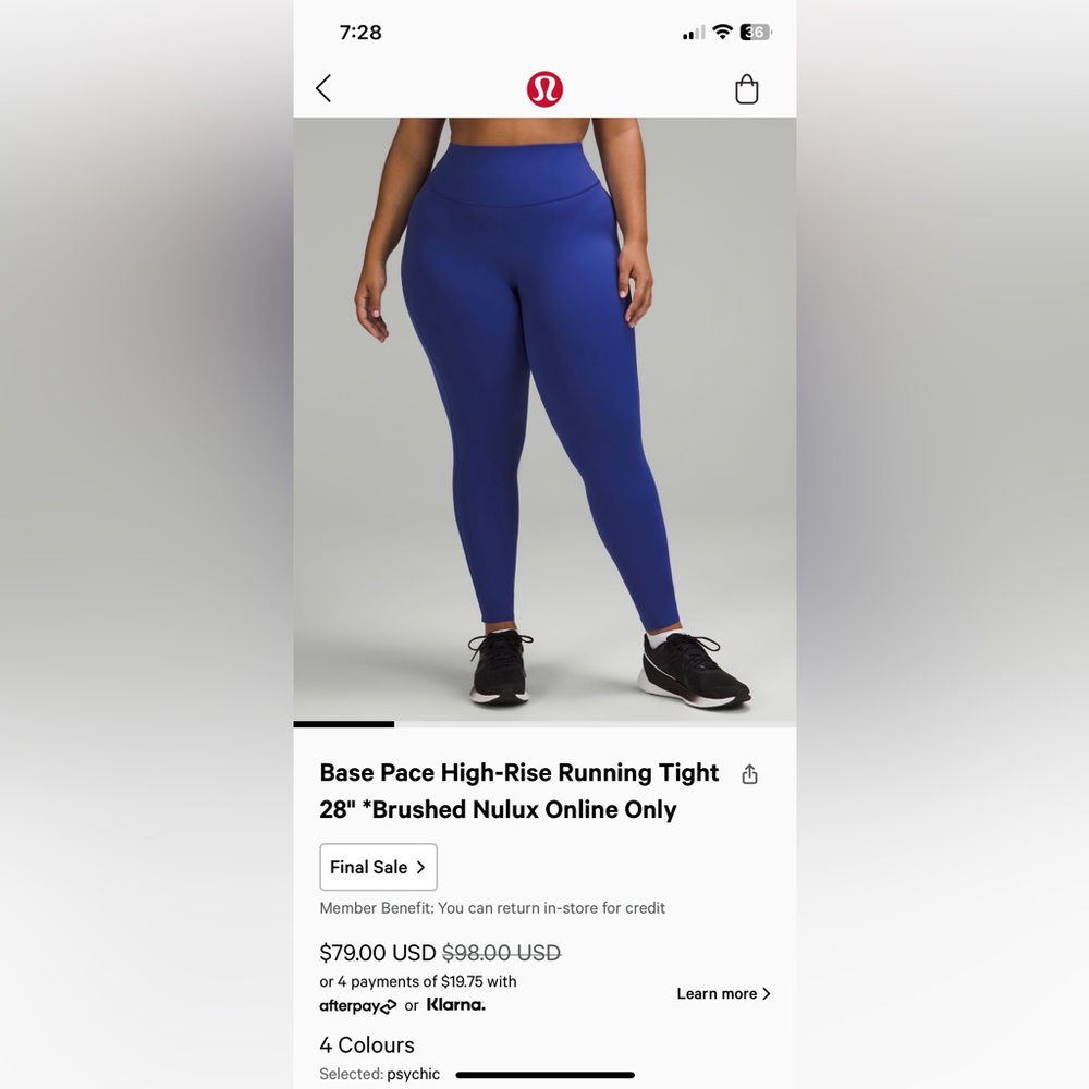 Lululemon 28’’ Psychic Leggings